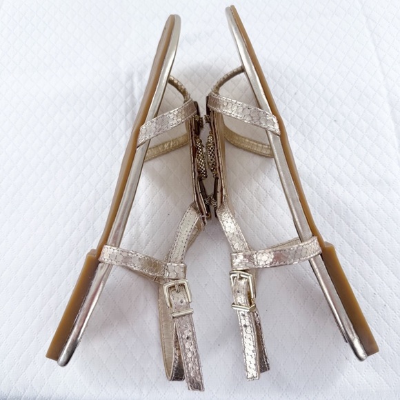 Antonio Melani Gold Sandals with Rhinestone embellishment size 9 women’s - Picture 11 of 16